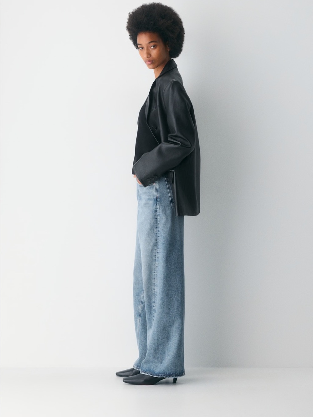 Agolde Light Blue Wide Leg Flare Jeans - Picture 4 of 7